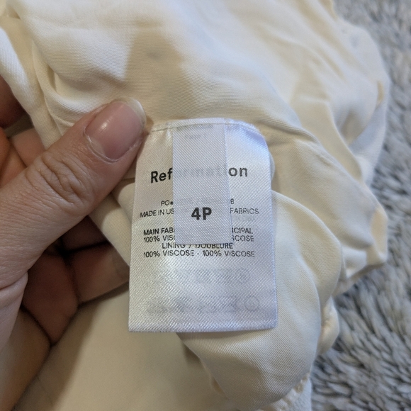 Reformation Christine Mini Dress White Ruffles Size 4 4P Sweetheart - Picture 10 of 12